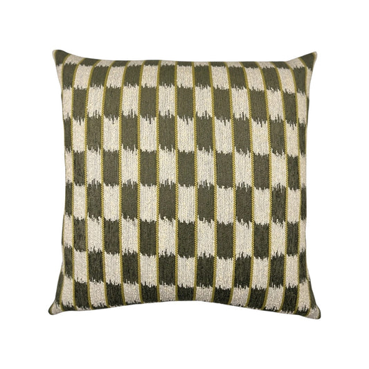 Olive Woven Print Pillow - 22"