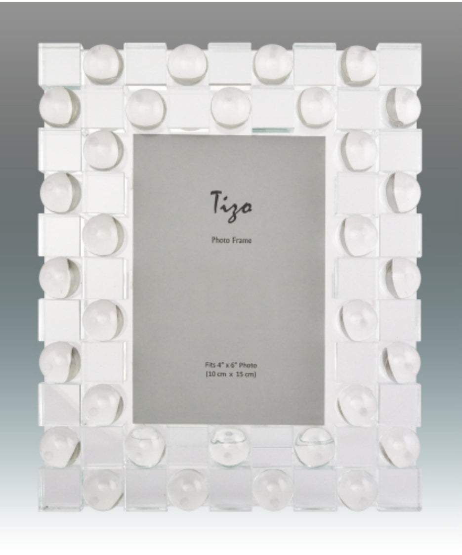 5 x 7 Crystal Glass Frame - Cube & Bubble