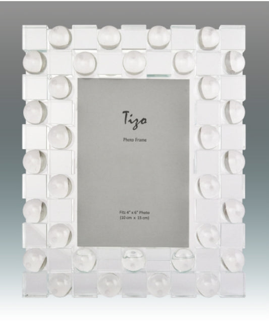 5 x 7 Crystal Glass Frame - Cube & Bubble