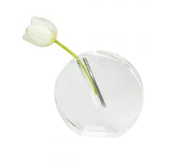 Round Crystal Glass Bud Vase