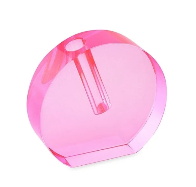 Round Crystal Glass Bud Vase