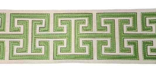 Kiwi Greek Key Embroidered Tape