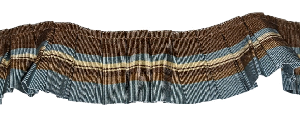 Turquoise & Cocoa Pleated Trim