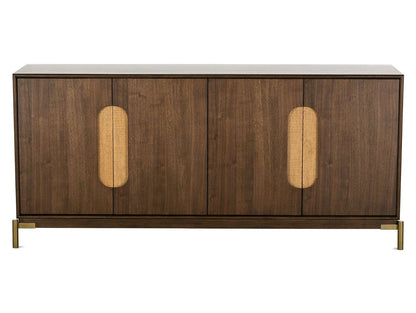 Auburn Walnut & Cane Credenza