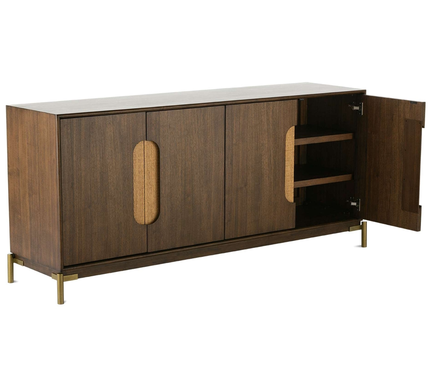 Auburn Walnut & Cane Credenza