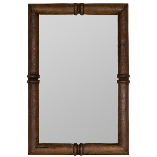 Walnut Wood Rectangular Wall Mirror