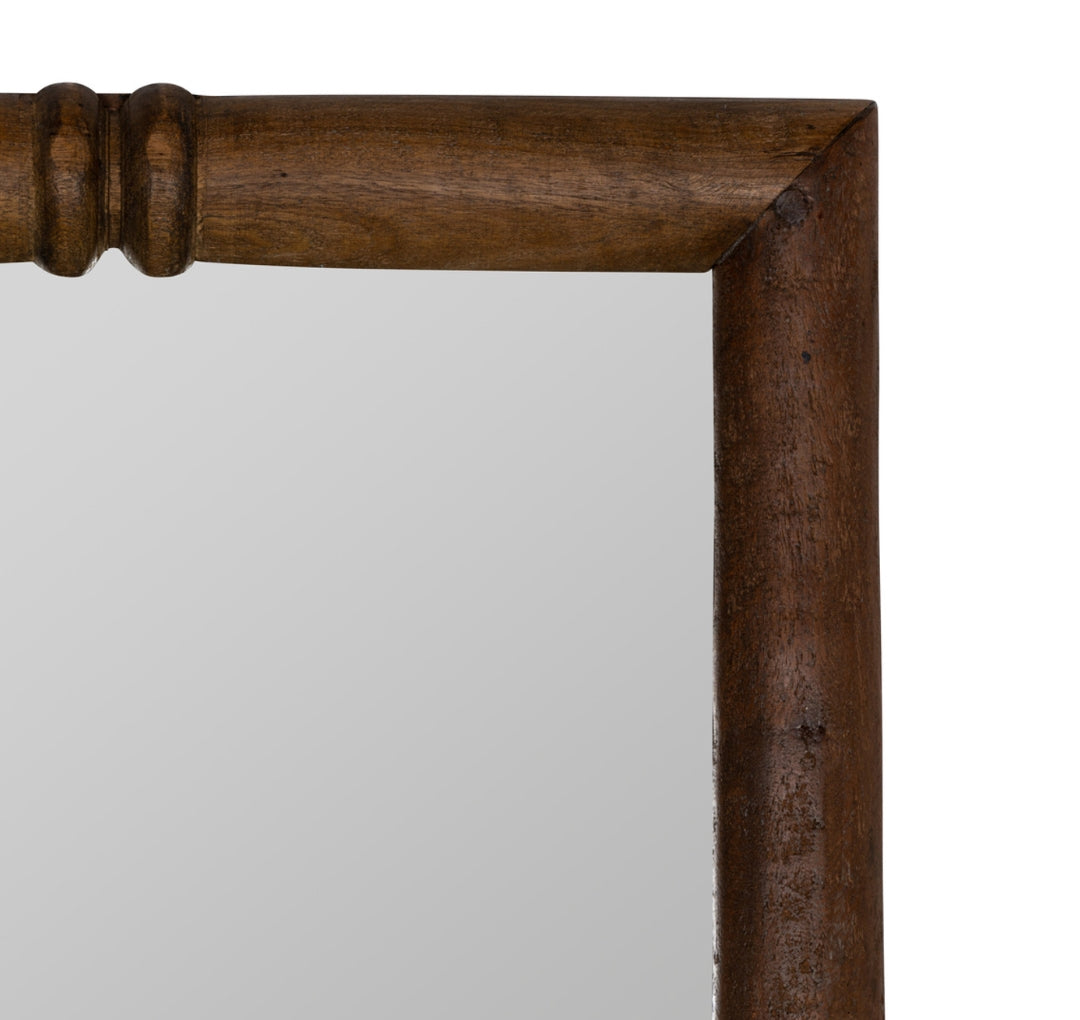 Walnut Wood Rectangular Wall Mirror