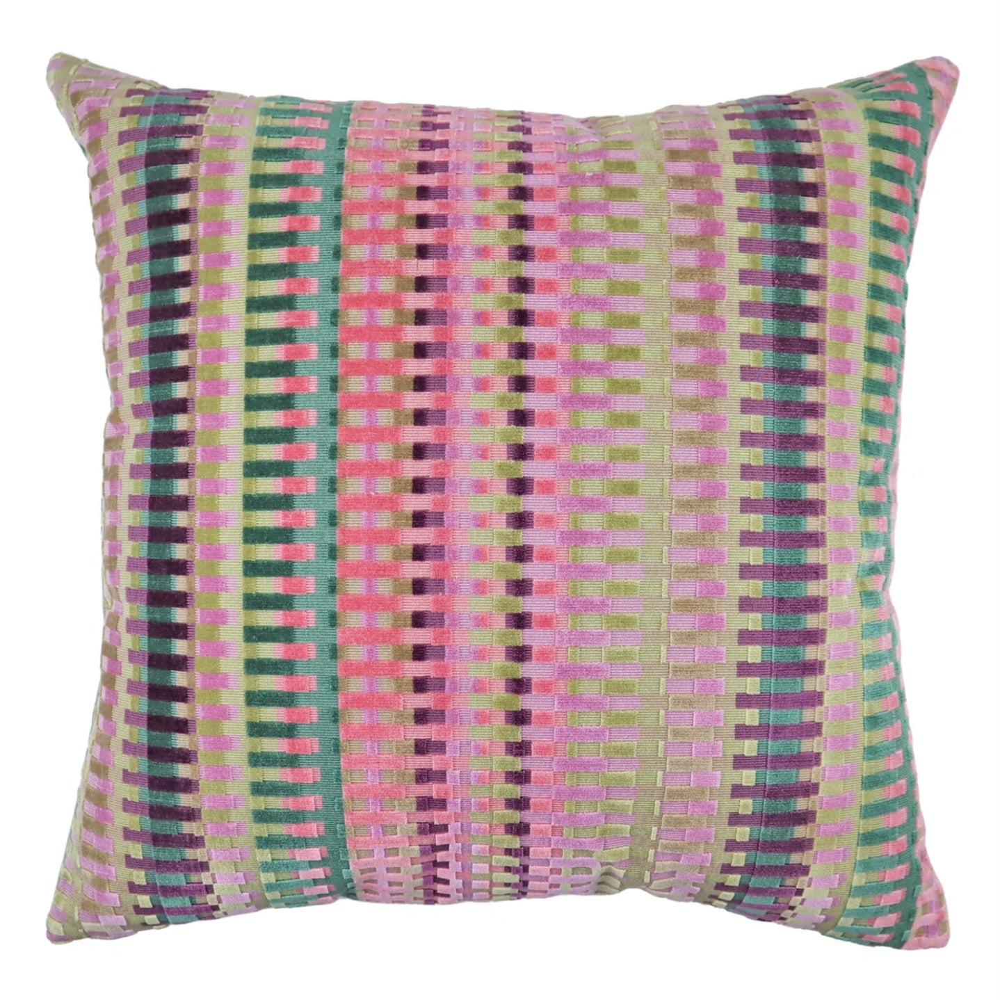 22" Plum, Pink & Green Pillow