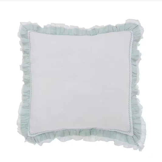 Solana European Ruffle Sham in Ice Mint - Euro