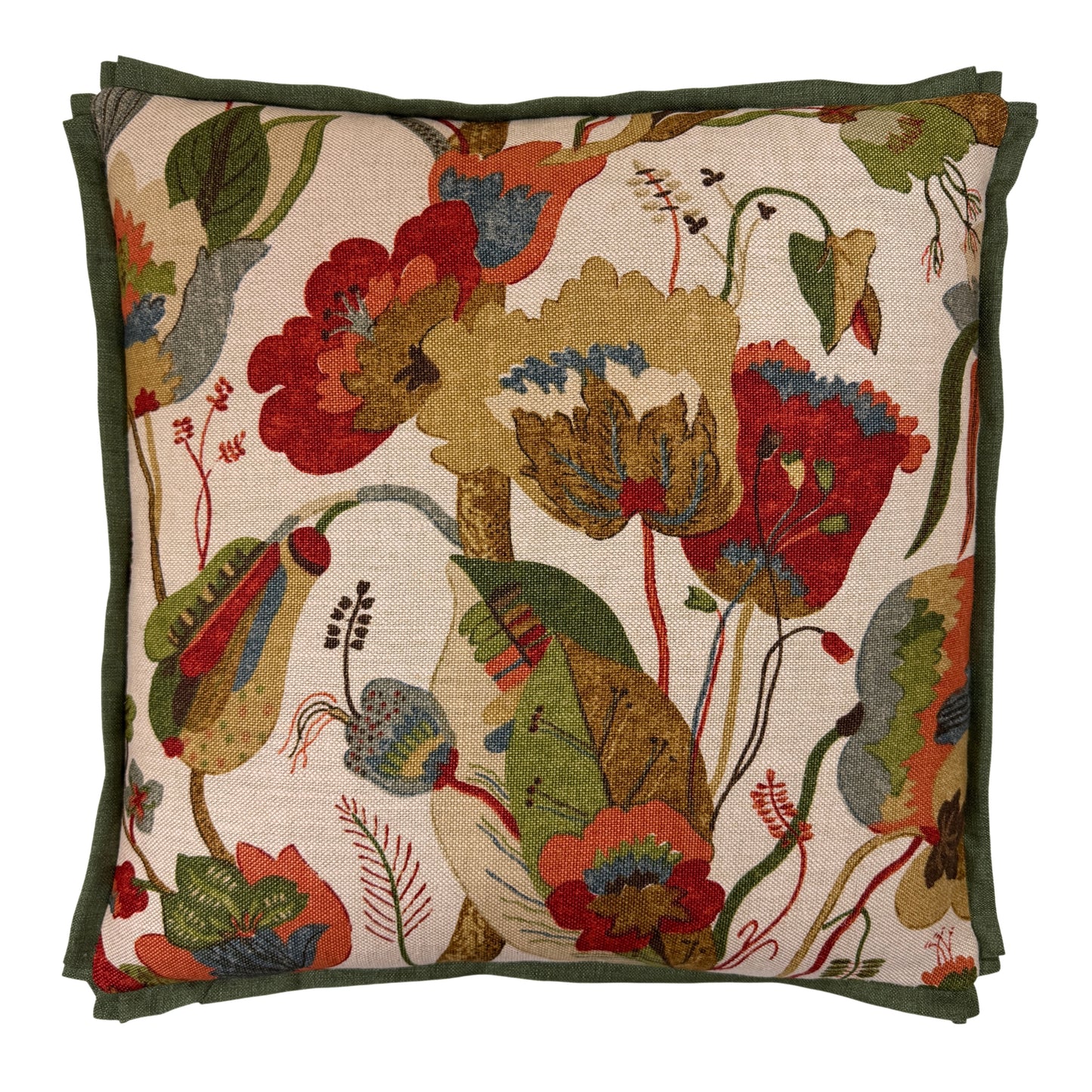 California Linen Red & Cream Pillow - 22"