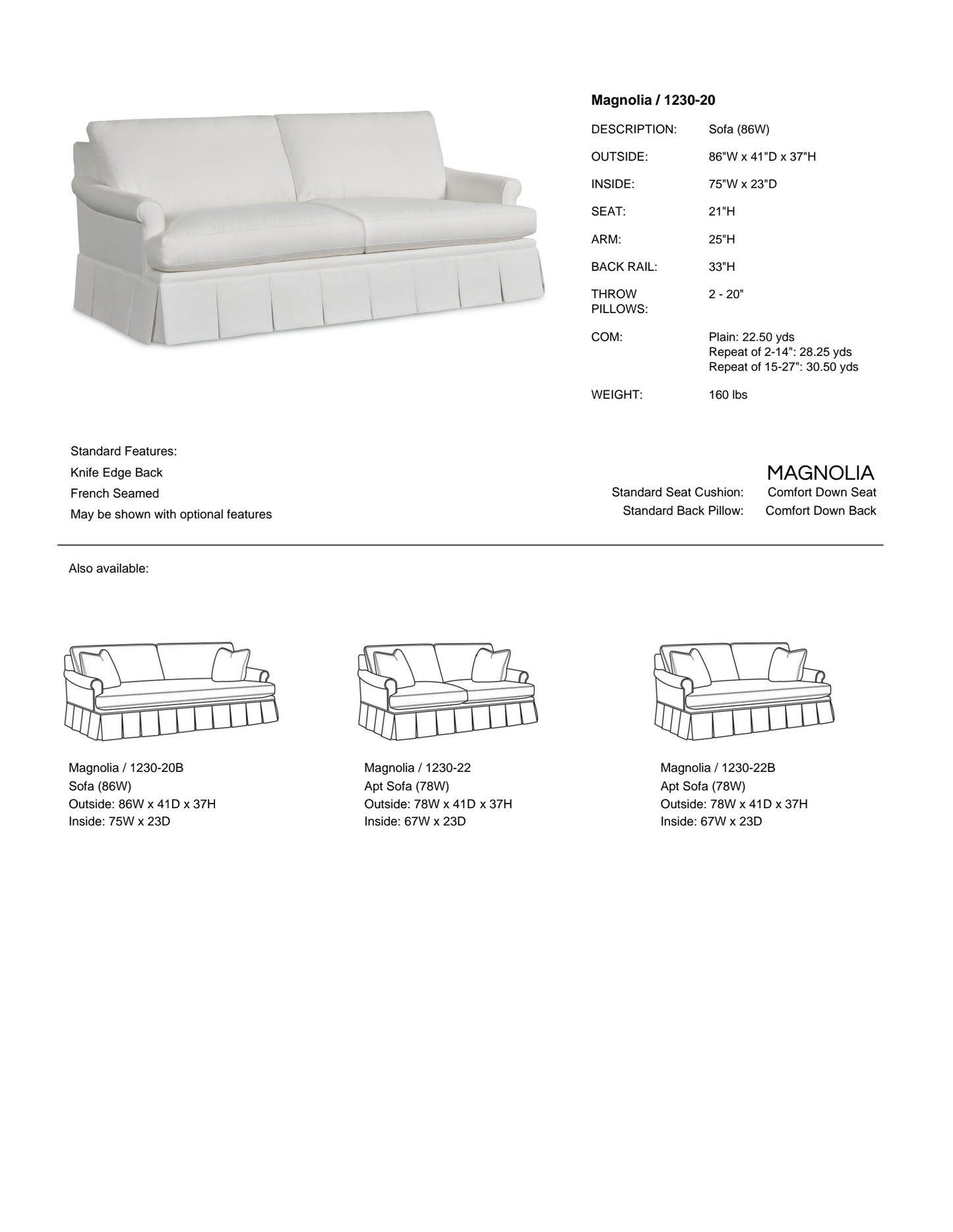 Magnolia Sofa in Scatter Sky