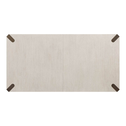 A rectangular light beige textured panel with four dark brown protective corner guards, shown flat against a solid white background.
