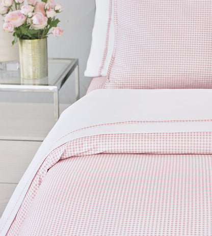 Malaya Gingham Duvet Cover in Petal - Queen