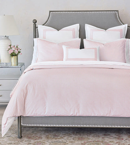 Malaya Gingham Duvet Cover in Petal - Queen