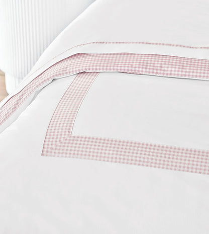 Malaya Gingham Duvet Cover in Petal - Queen