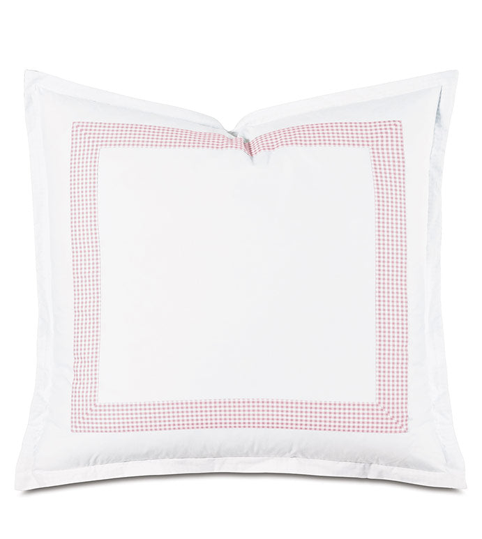 Malaya Gingham Sham in Petal - Euro