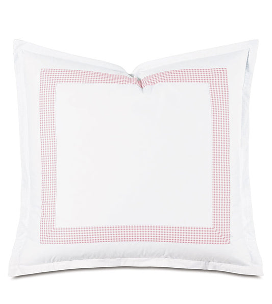 Malaya Gingham Sham in Petal - Euro