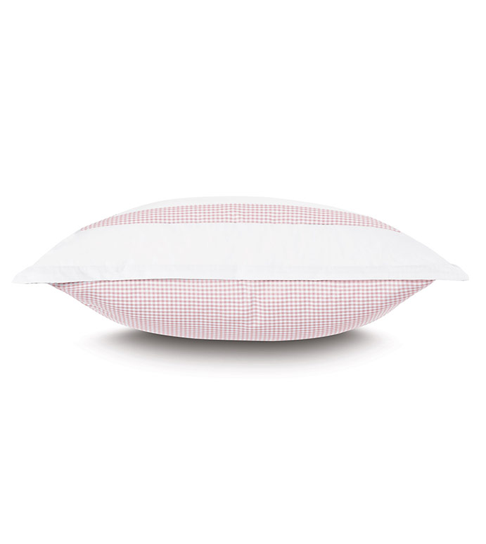 Malaya Gingham Sham in Petal - Euro