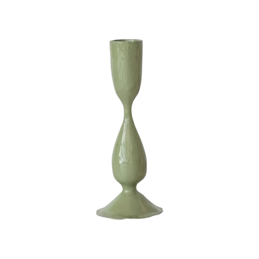 Green Enameled Metal Taper Holder