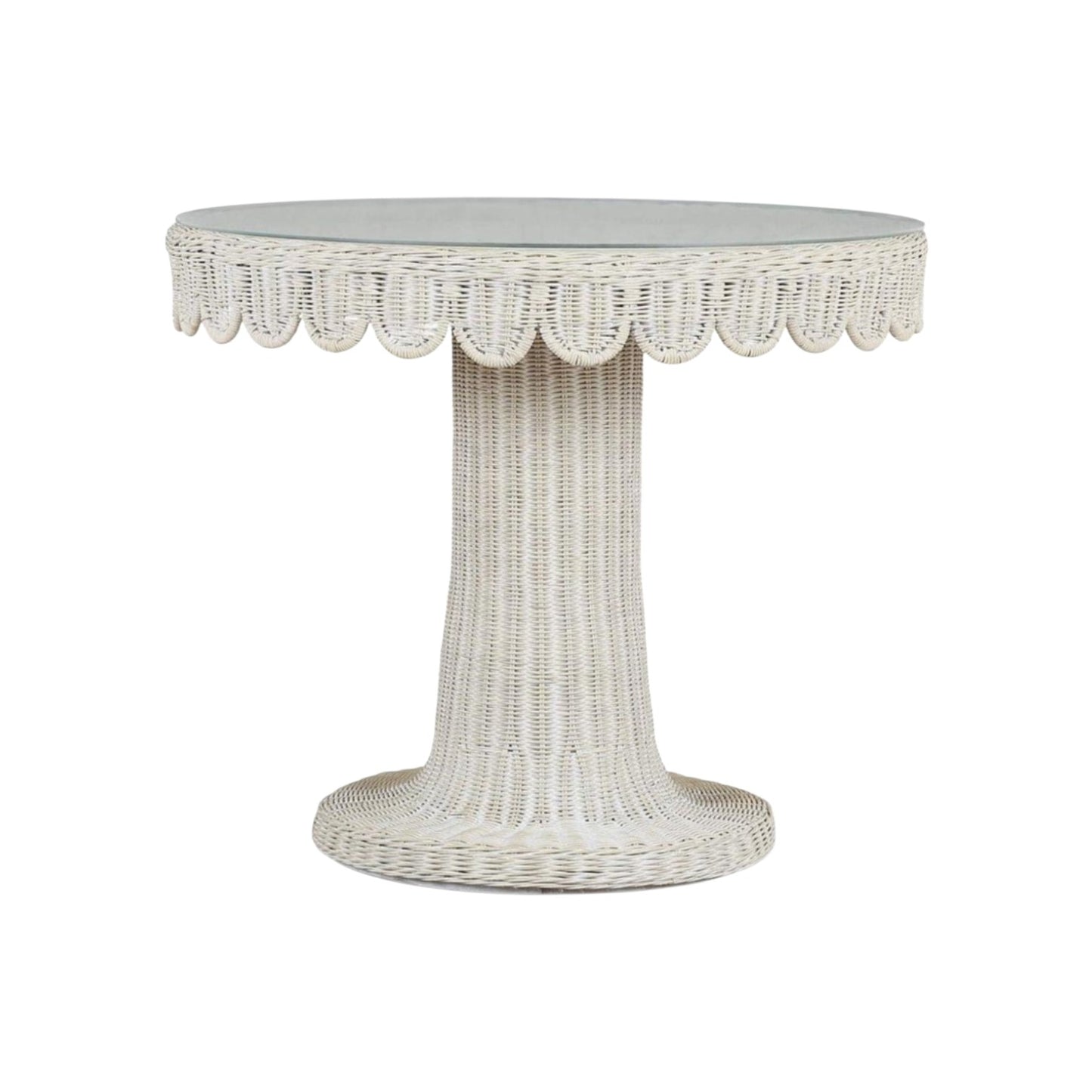 Scalloped Round Bistro Table w/ Tempered Glass
