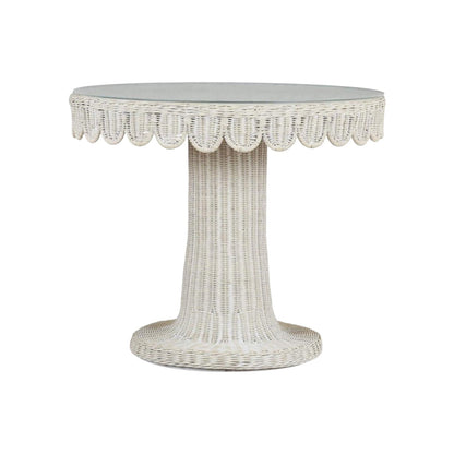 Scalloped Round Bistro Table w/ Tempered Glass
