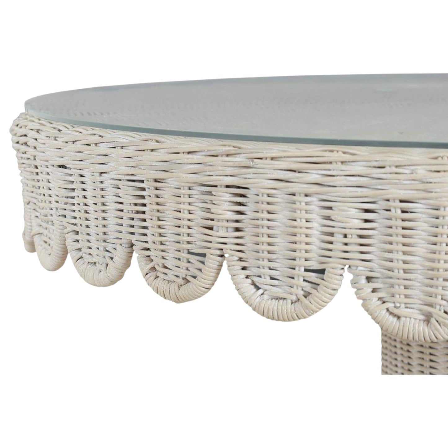 Scalloped Round Bistro Table w/ Tempered Glass