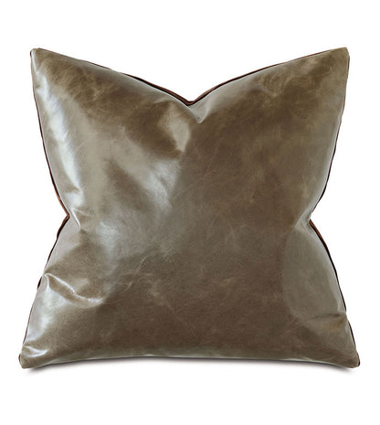Tudor Leather Decorative Pillow - 20"