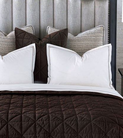 Nova Cocoa Quilted Velvet Coverlet - King
