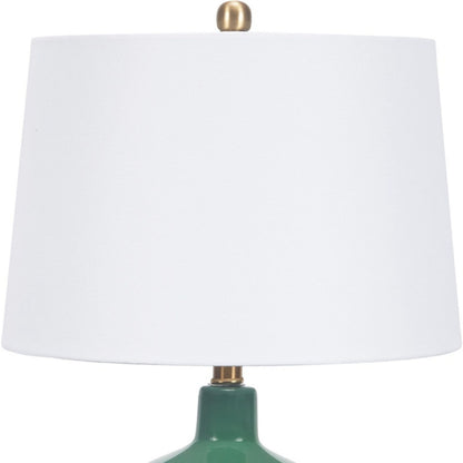 Emerald Green Glass Table Lamp