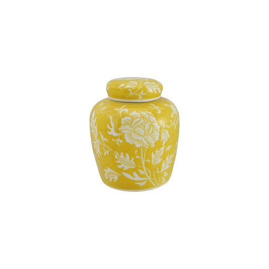 Yellow Round Stoneware Ginger Jar