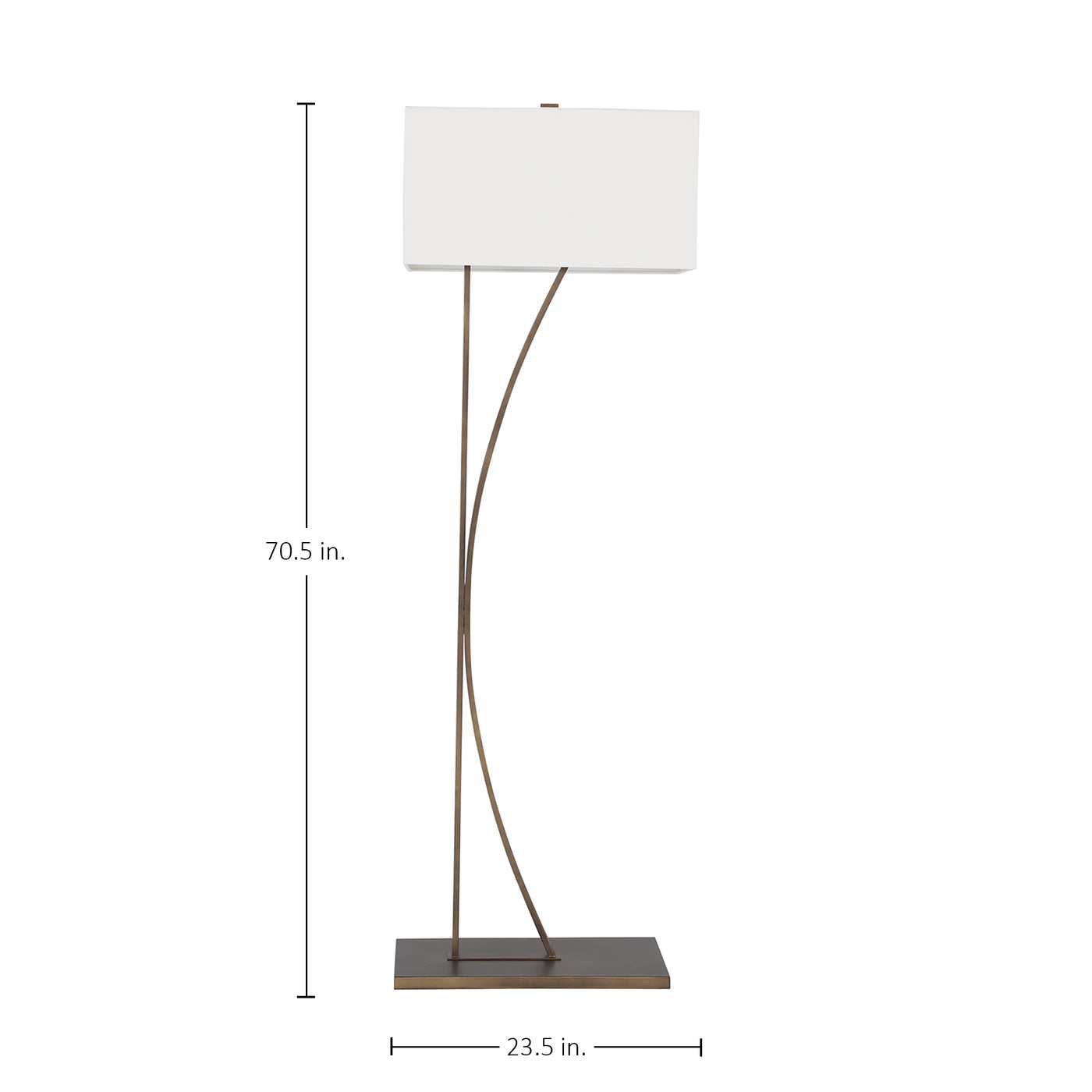 Anya Metal Brushed Bronze Curved Base Floor Lamp