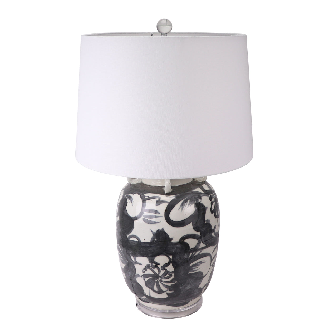 Jingdezhen Porcelain Black & White Ink Lamp