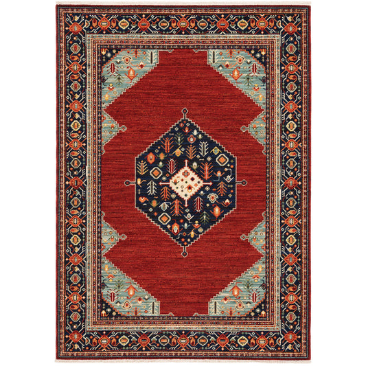 Decorative rug with geometric pattern on a white background