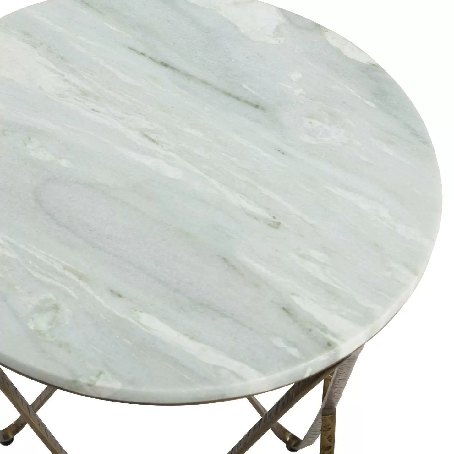 Feather Green Marble Side Table