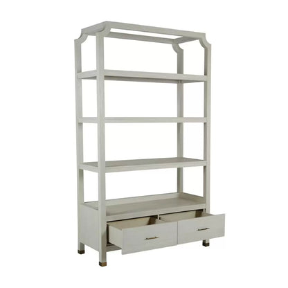 Cerused White Finish Bookcase