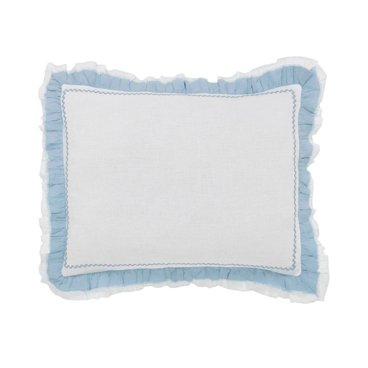 Solana European Ruffle Sham in French Blue - Euro