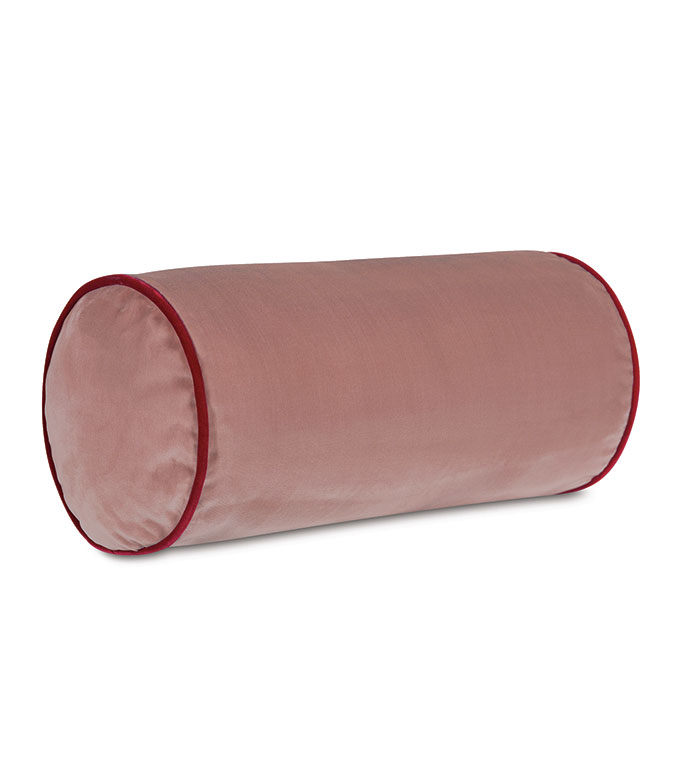 Uma Velvet Bolster in Pink - 18" L