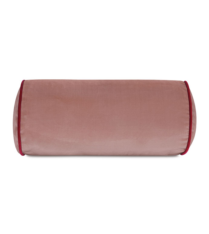 Uma Velvet Bolster in Pink - 18" L